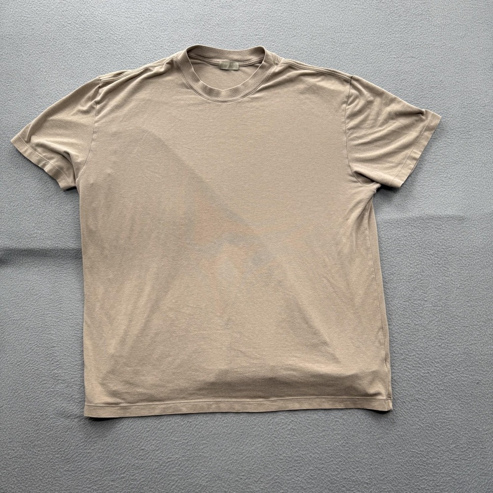 Skims Shirt Mens XL Beige Solid Modal Cotton Stretch Basic Crewneck Soft Tee